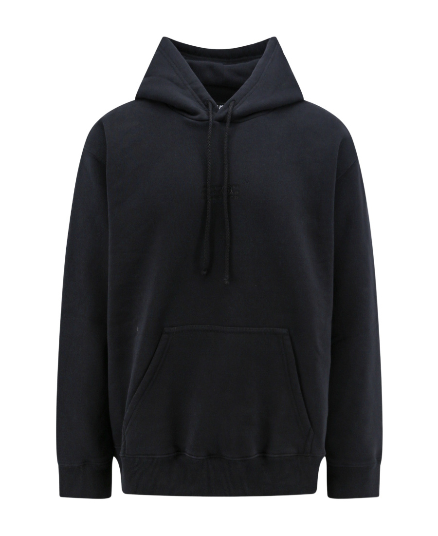 Mm6 Maison Margiela Oversize Cotton Blend Sweatshirt In Black