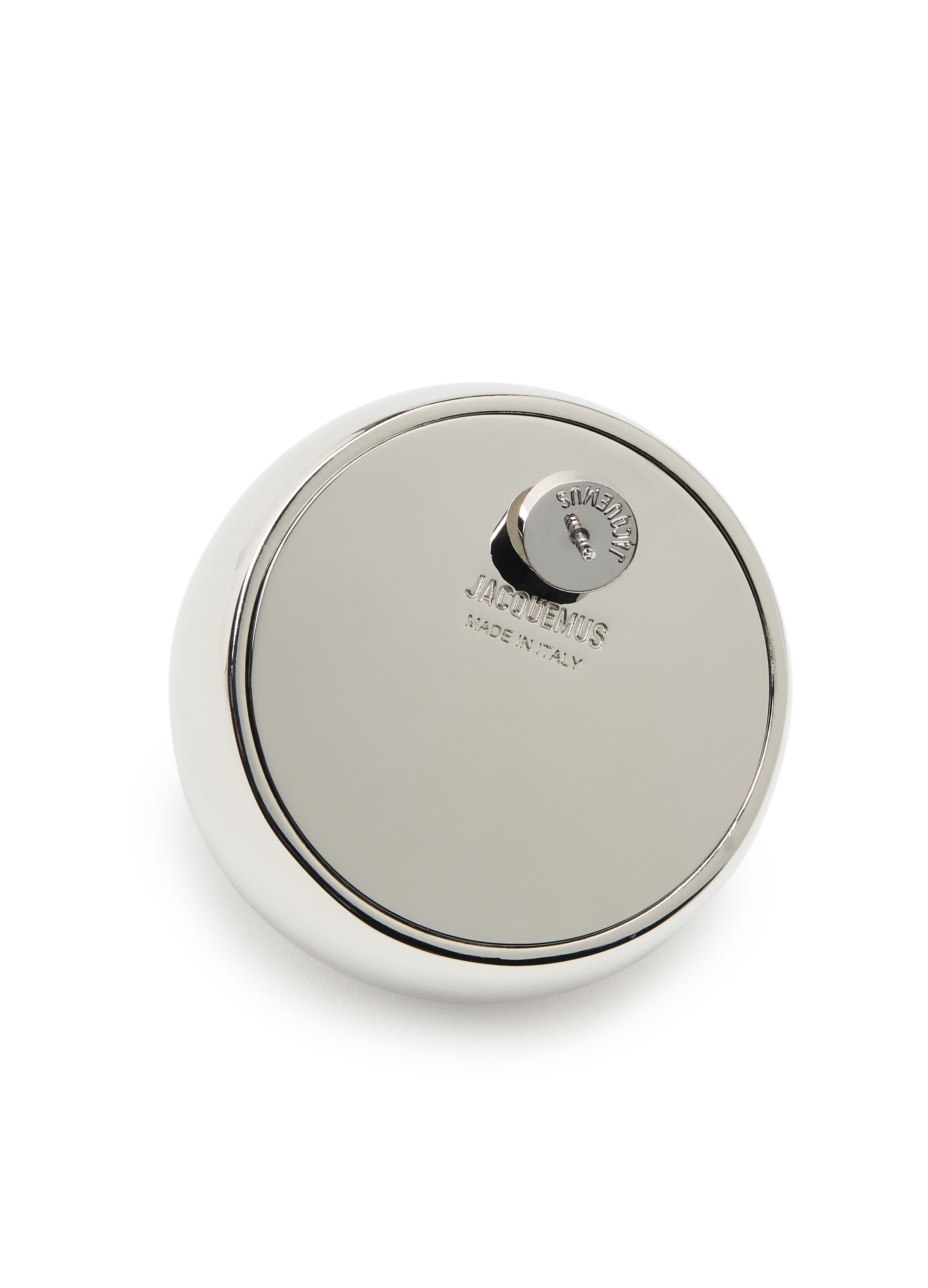 Shop Jacquemus Round Earrings In Silver