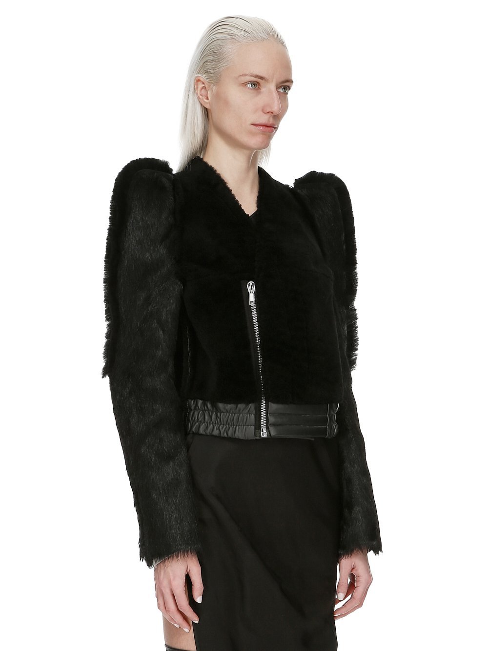 Rick Owens Zipper Leather Jacket In Black