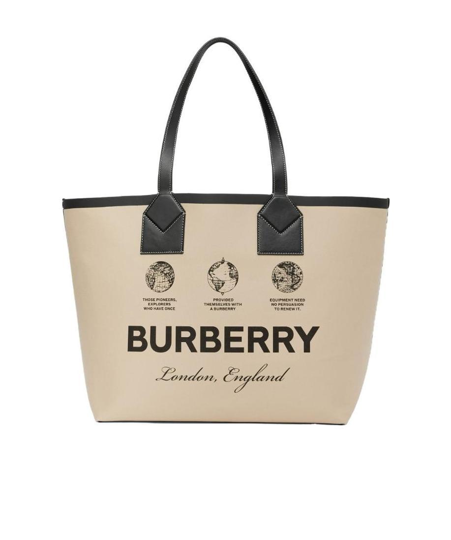 Burberry Logo-print Cotton Tote Bag In Nude