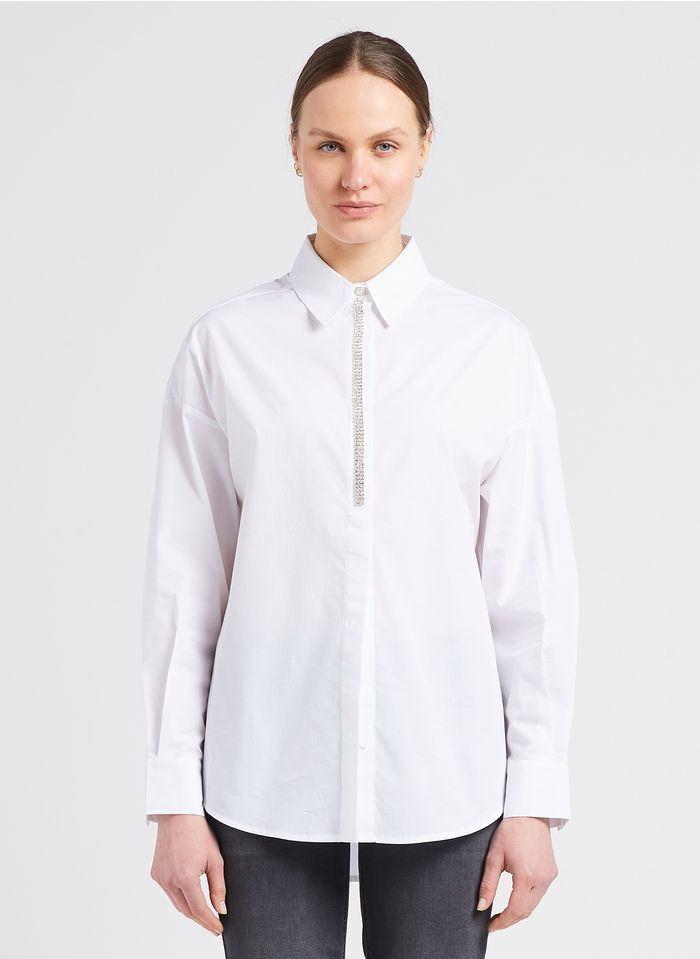 Liu •jo Long-sleeved Lapel Shirt In White