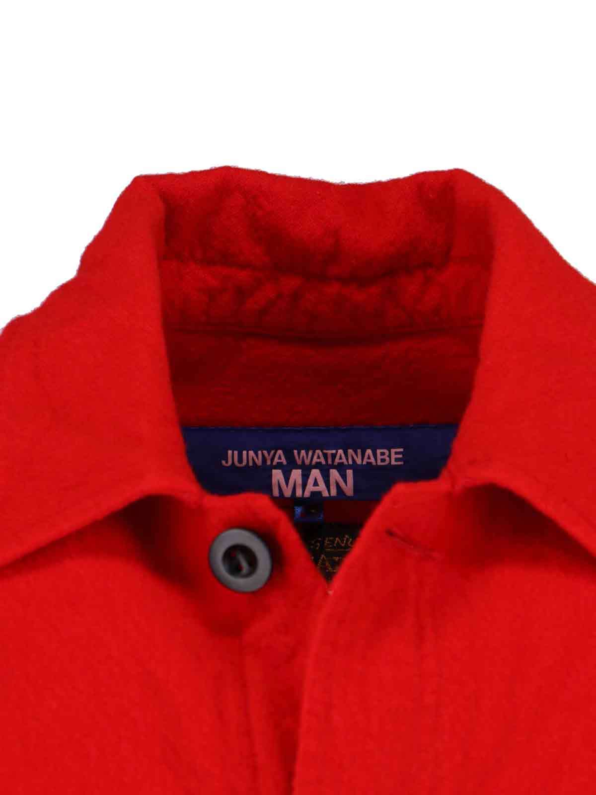 Junya Watanabe Emporio Armani Allover Logo Cotton Polo Shirt In Red