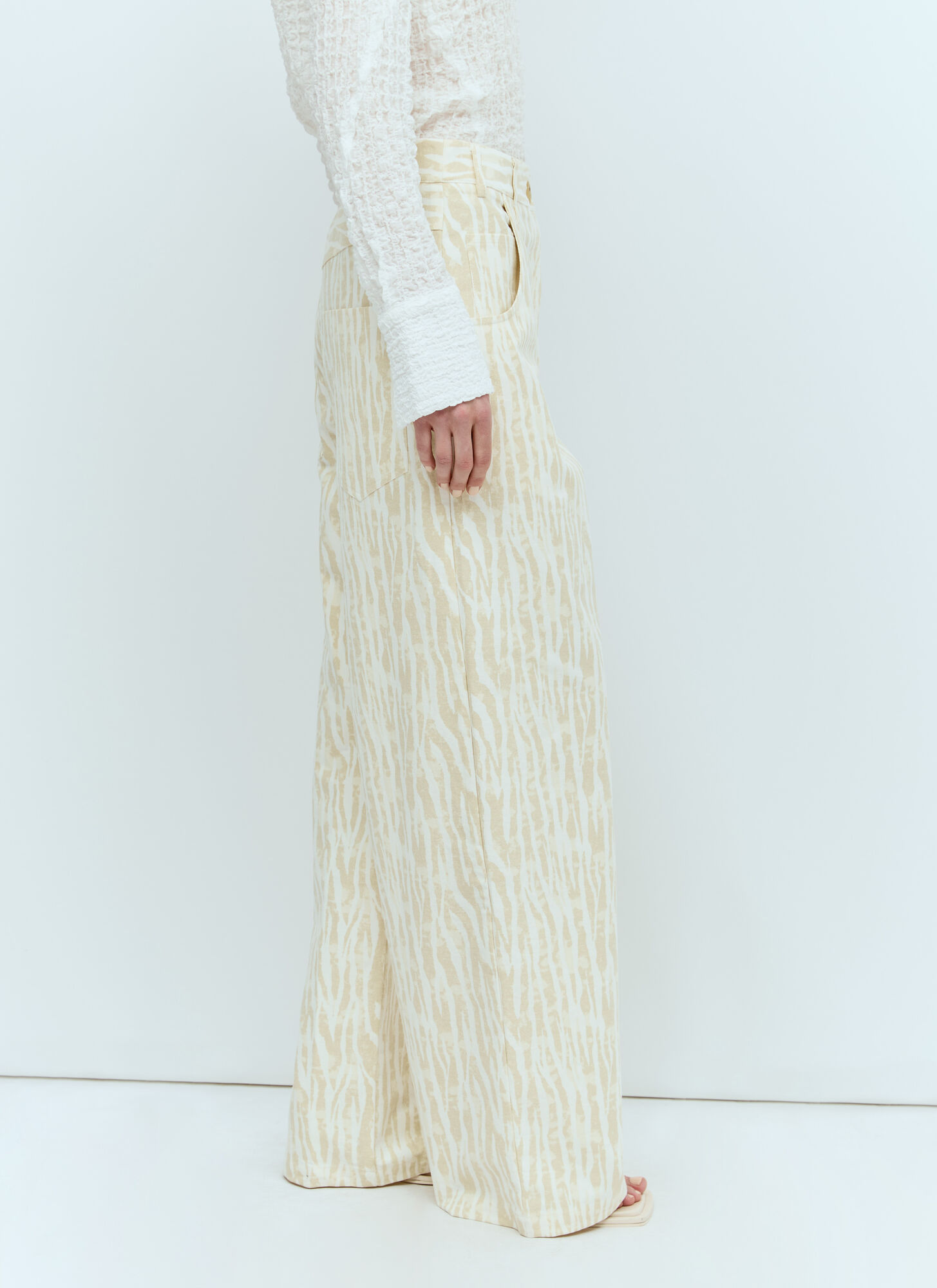 SONG FOR THE MUTE SONG FOR THE MUTE GRAPHIC PRINTED WIDE-LEG PANTS