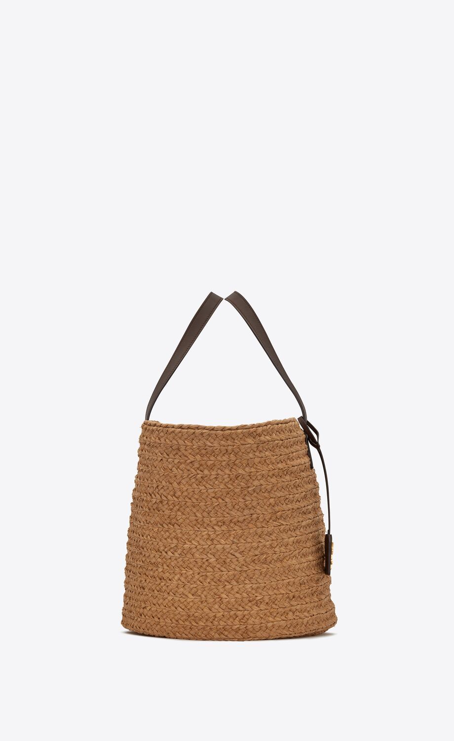 Saint Laurent Logo-tag Shoulder Bag In Brown