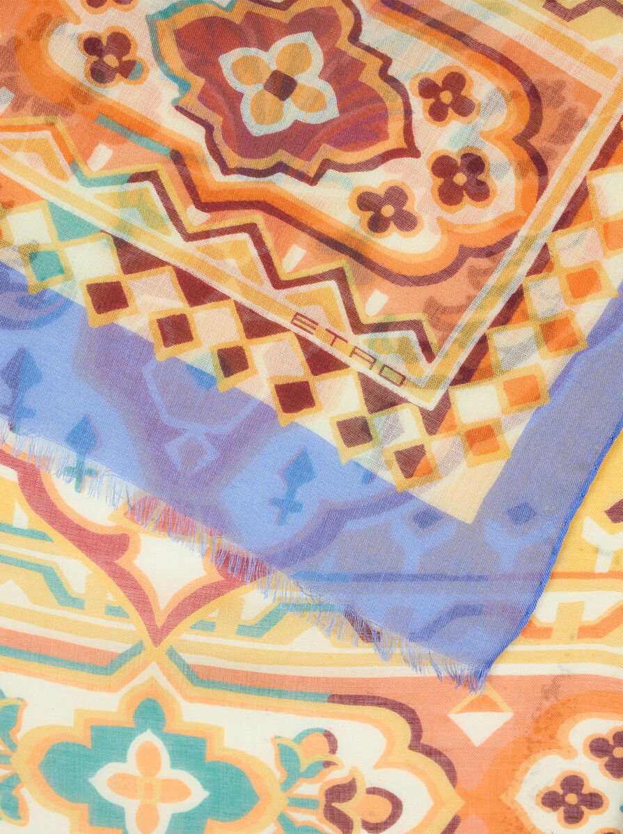 ETRO SILK-BLEND SCARF WITH PRINT