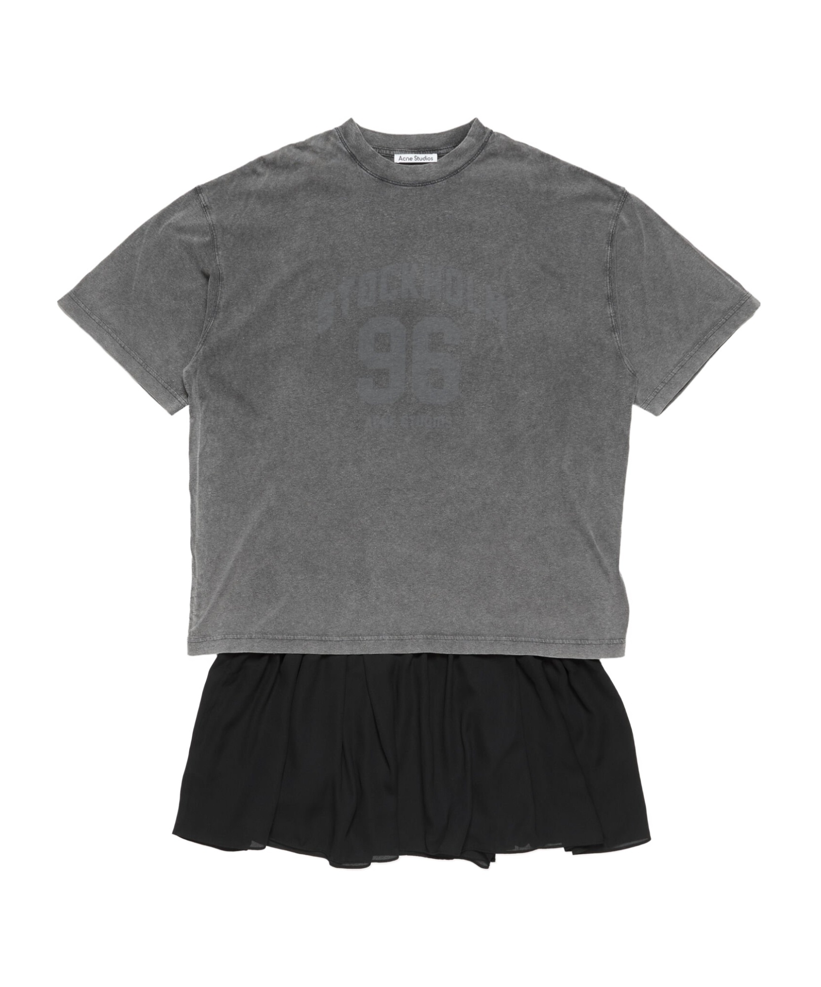 Acne Studios Graphic-print T-shirt Dress In Gray