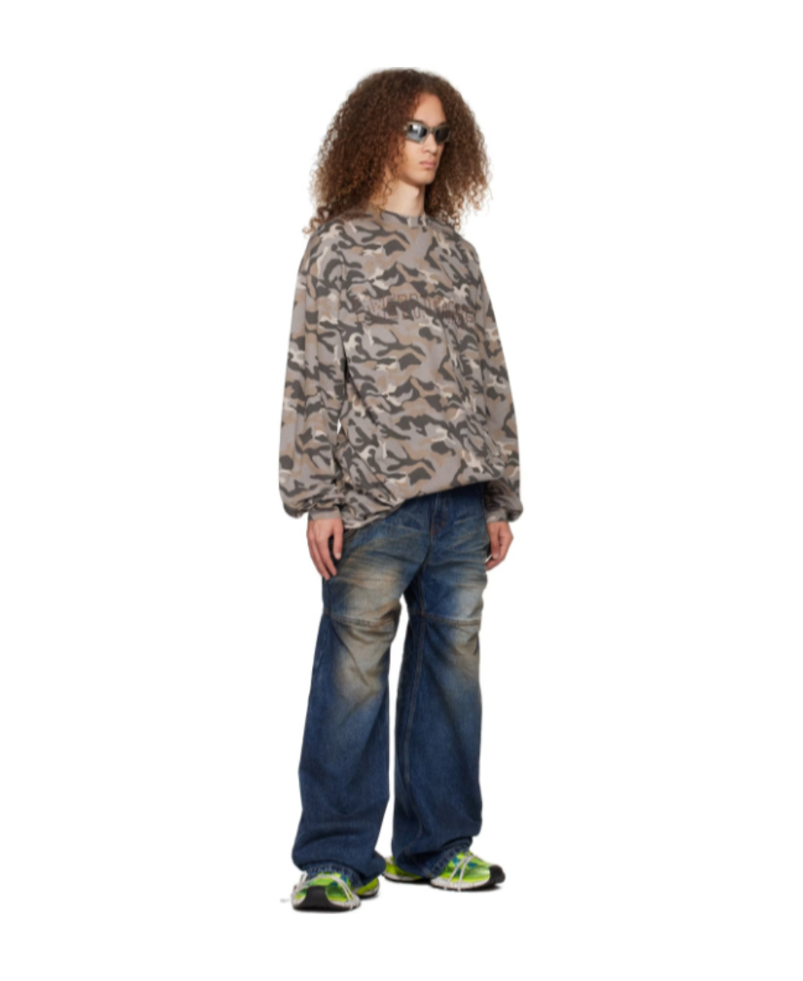 We11 Done Camouflage Long-sleeved T-shirt In Multicolor