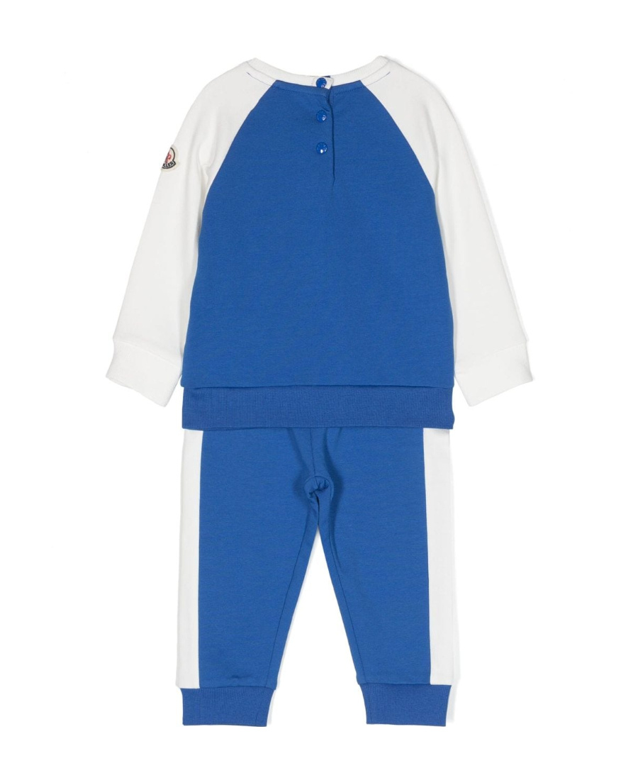 Moncler Logo-print Stretch-cotton Tracksuit In Blue