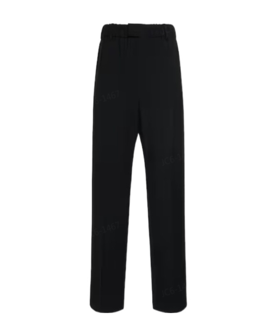 Bottega Veneta Elastic Belt Wool Casual Pants In Black