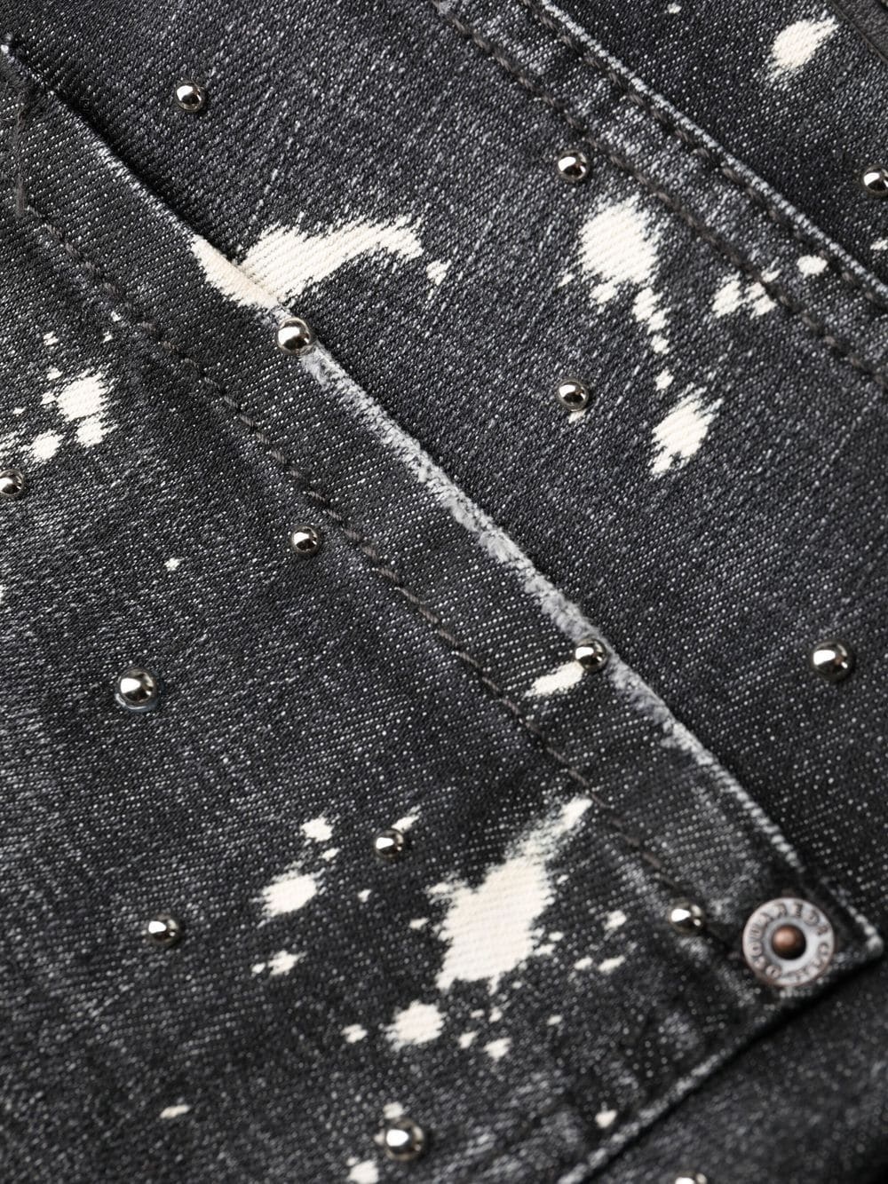 Shop Dsquared2 Paint Splatter-print Denim Jeans In Black