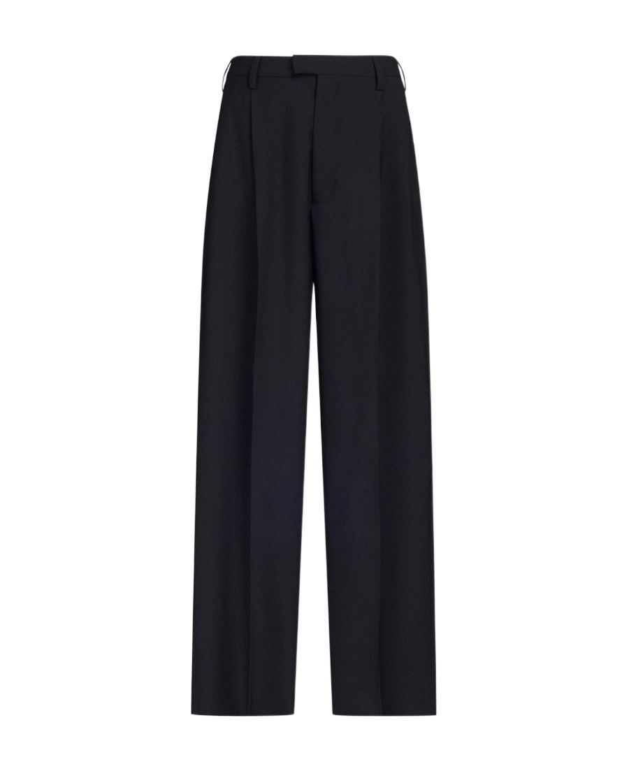 Marni Pressed-crease Tapered Trousers In Black