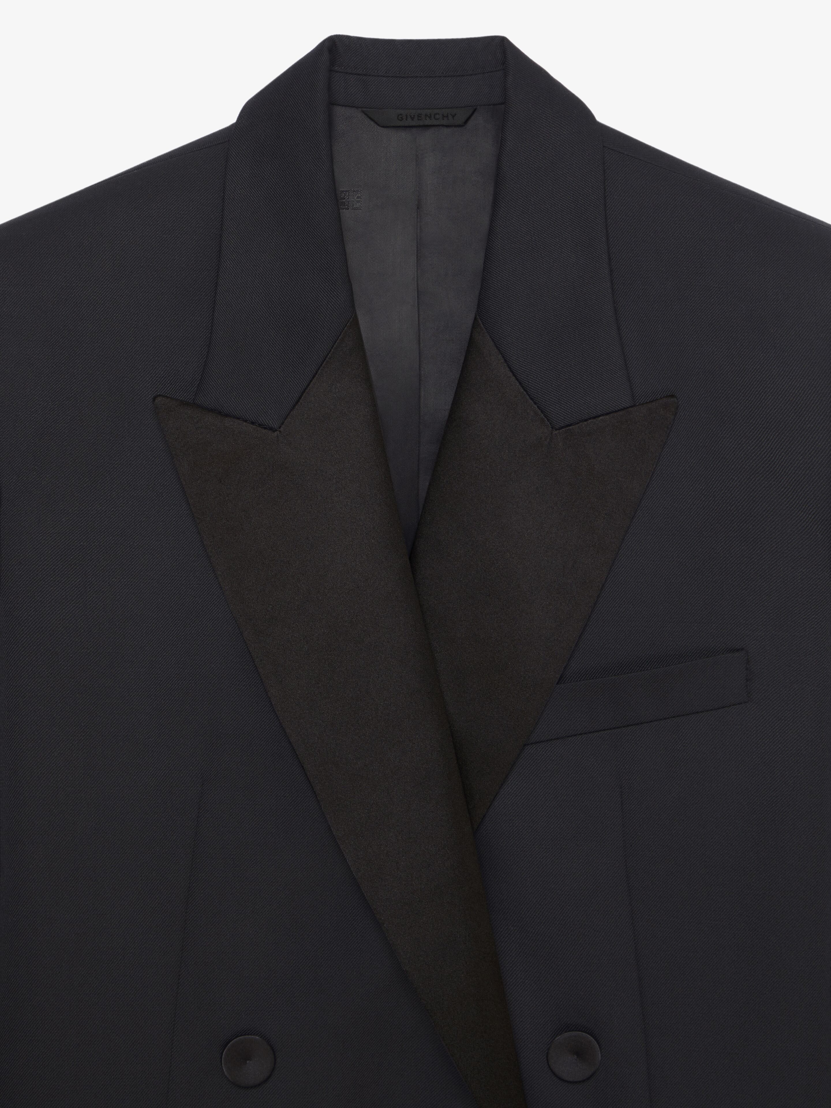 Givenchy Satin-lapels Double-breasted Blazer In Black