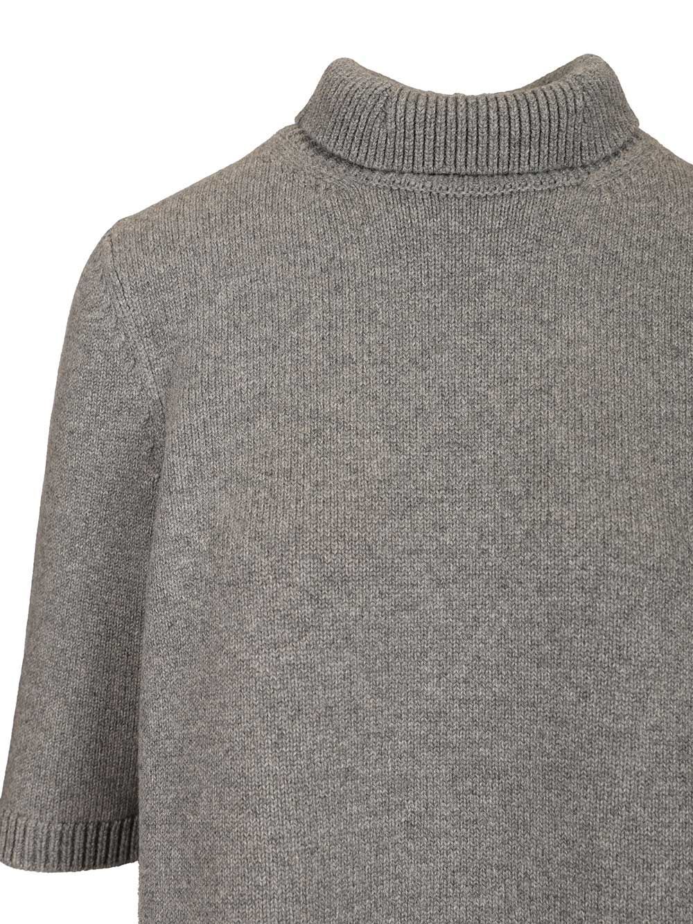 Alaïa Cashmere Blend Turtleneck Knitwear Grey In Gray