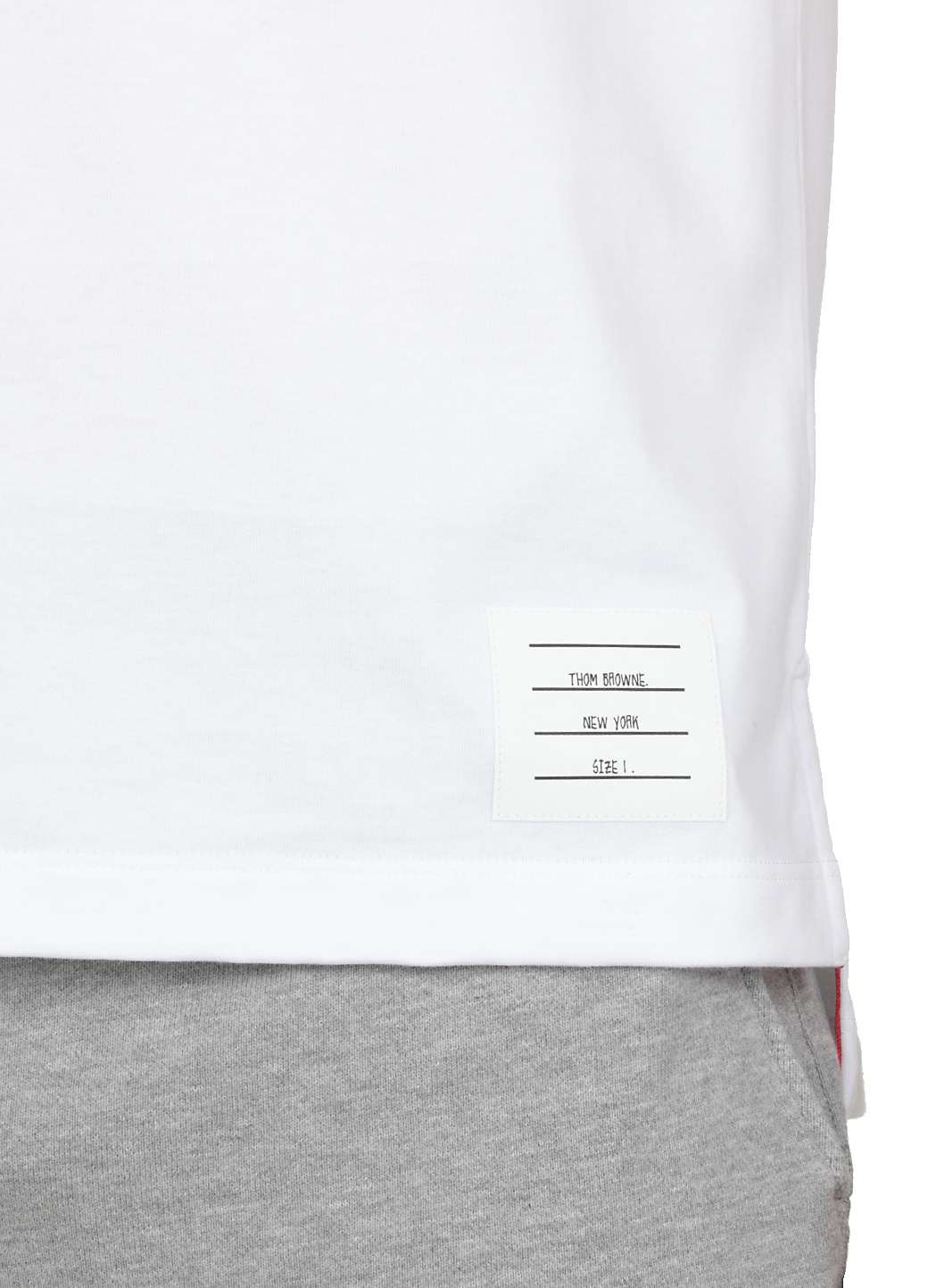 Thom Browne Printed Rwb Stripe Cotton Jersey T-shirt In White