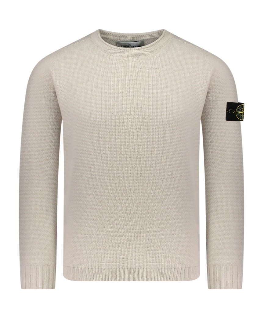 Stone Island 508a3 Maglia In Lana In White