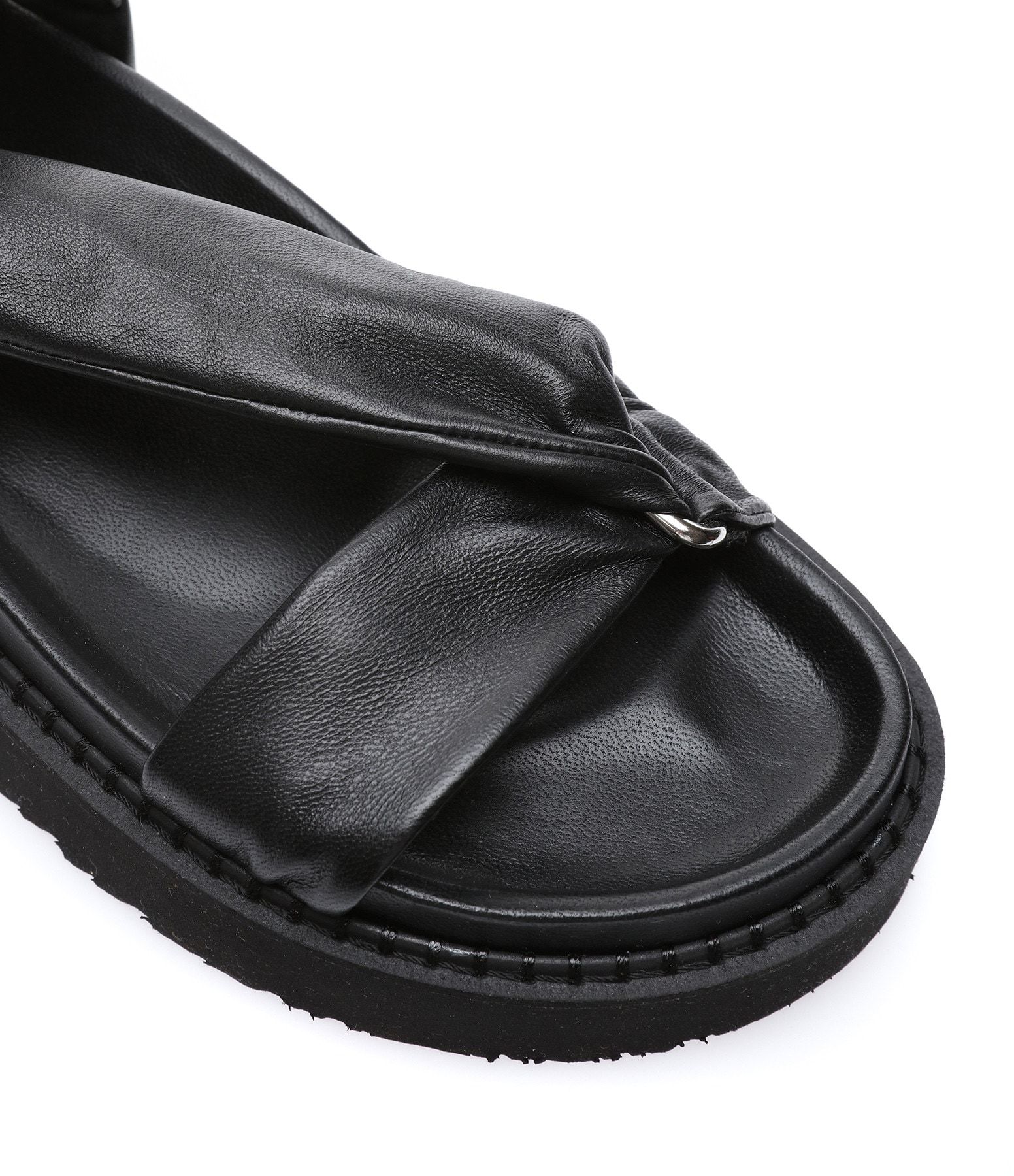Isabel Marant Naori Grained-leather Sandals In Black