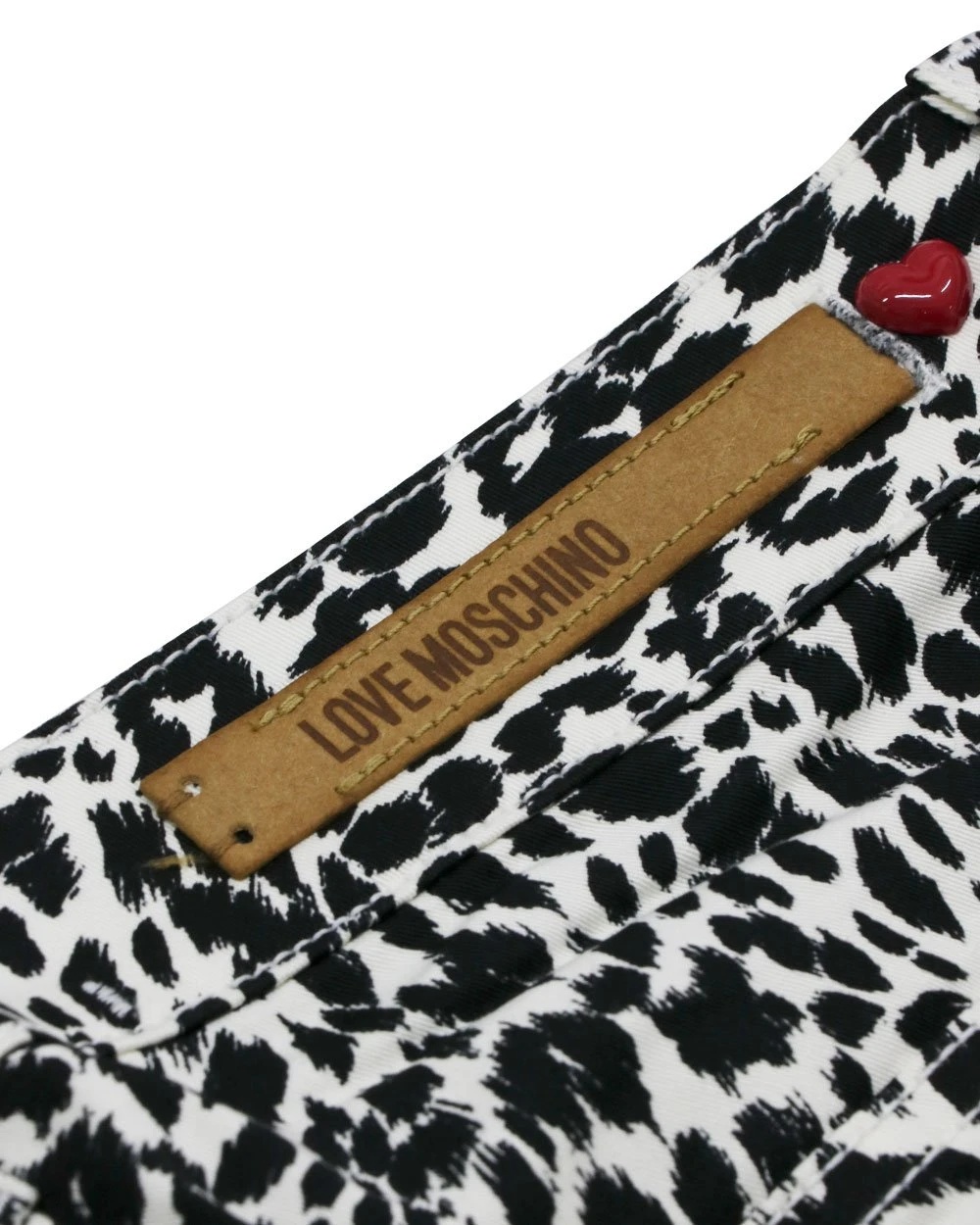 Moschino Leopard Print Jeans In Black