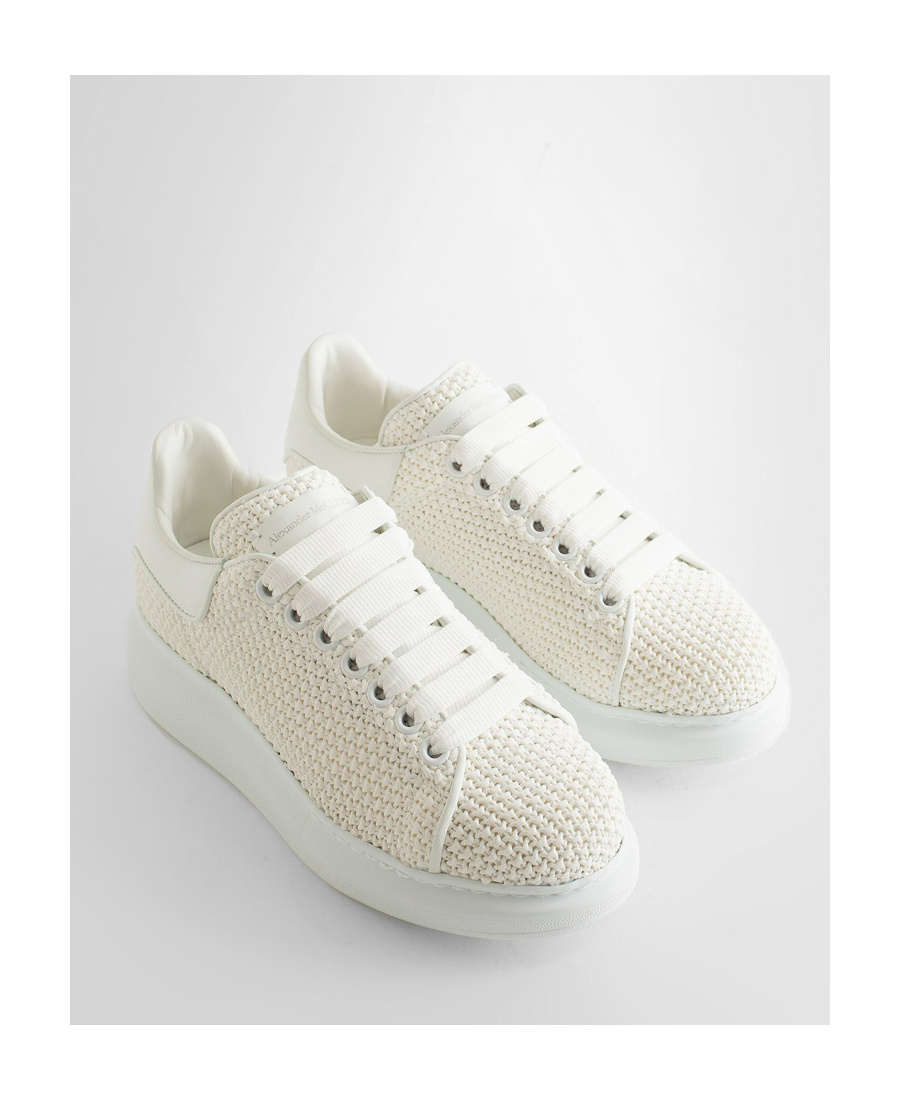 Alexander Mcqueen Knitted Lace-up Sneakers In Gray