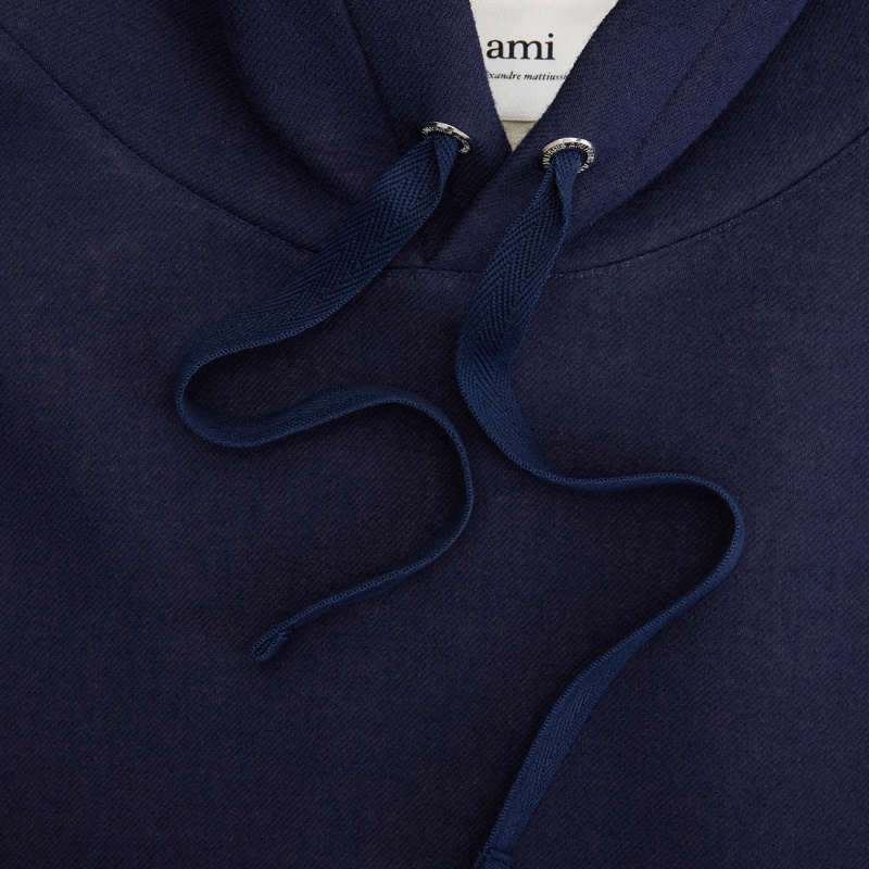 Ami Alexandre Mattiussi Drop-shoulder Drawstring Hoodie In Black