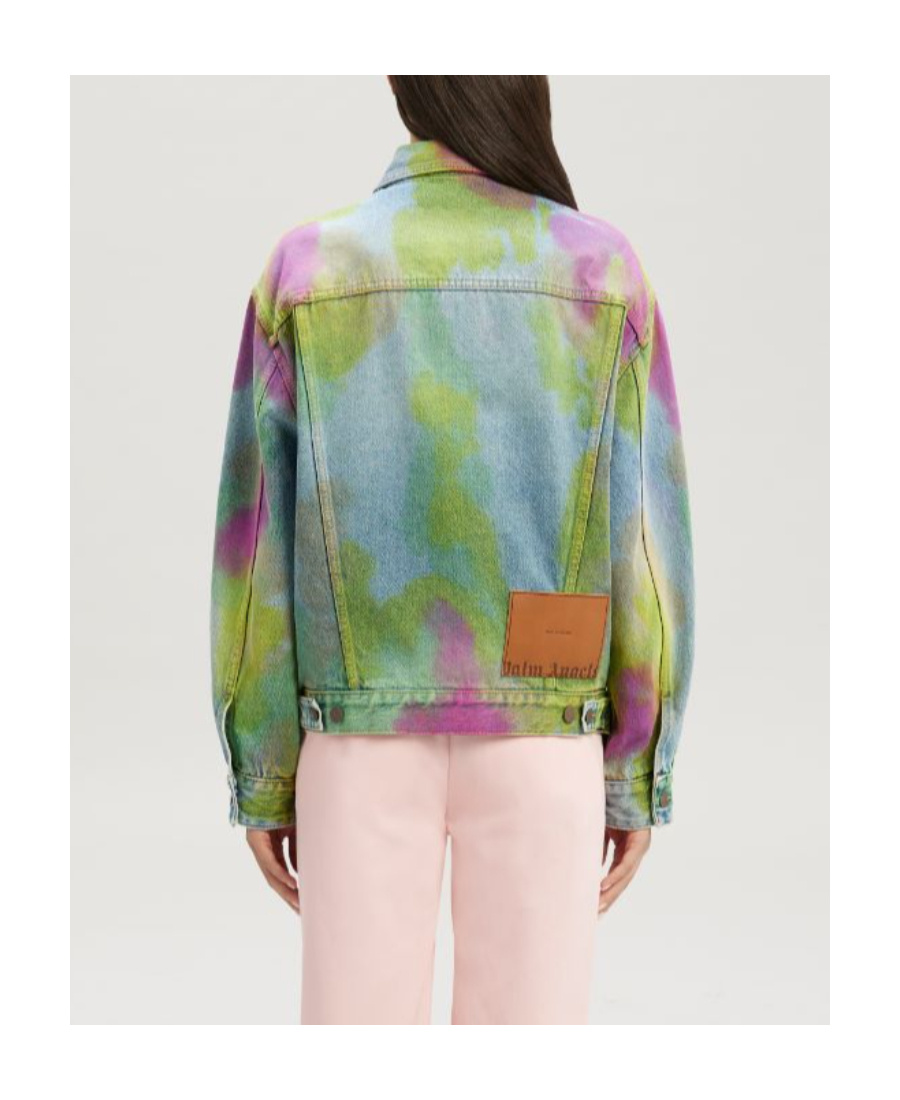 Palm Angels Tie-dye Denim Jacket In Multicolor