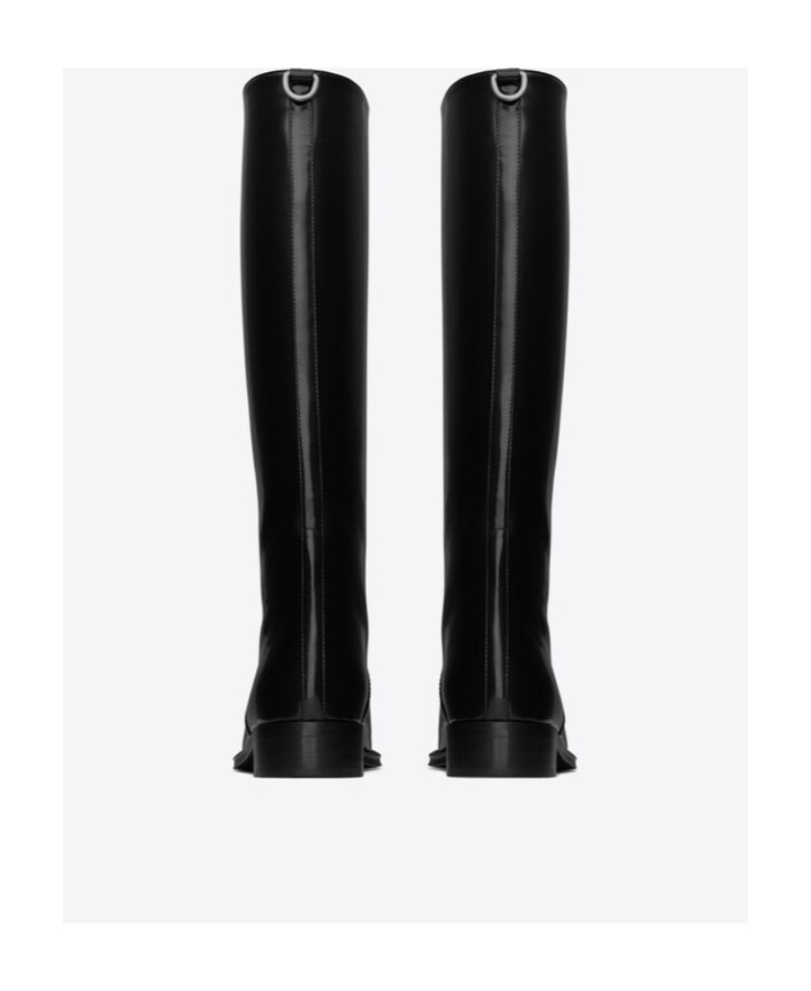 Saint Laurent Hunt 25mm Leather Boots In Black