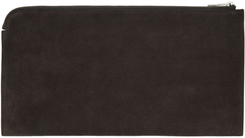 Rick Owens Brown Porterville Invite Envelope Wallet
