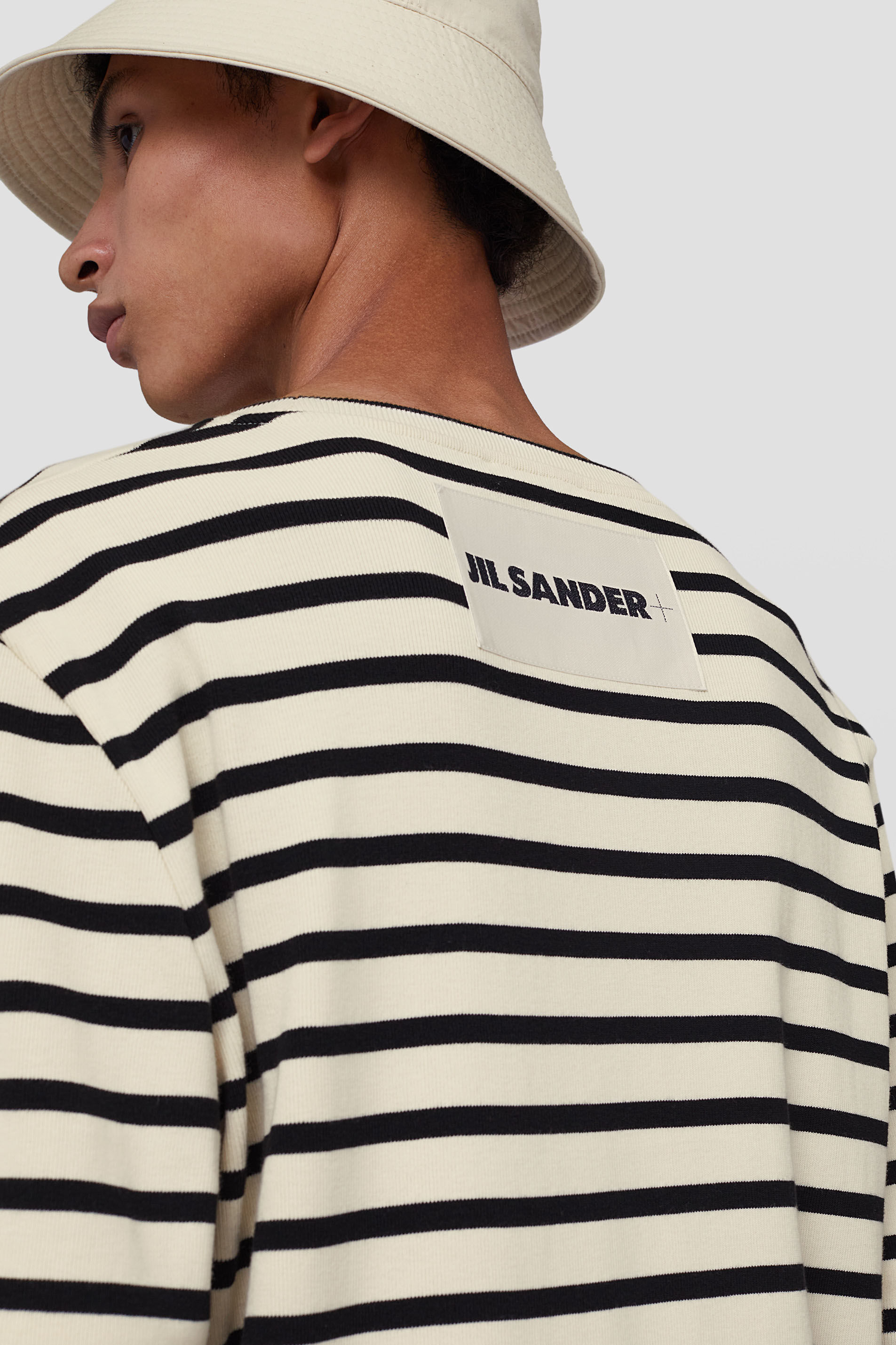 Jil Sander Horizontal Stripe-print Sweatshirt In Nude