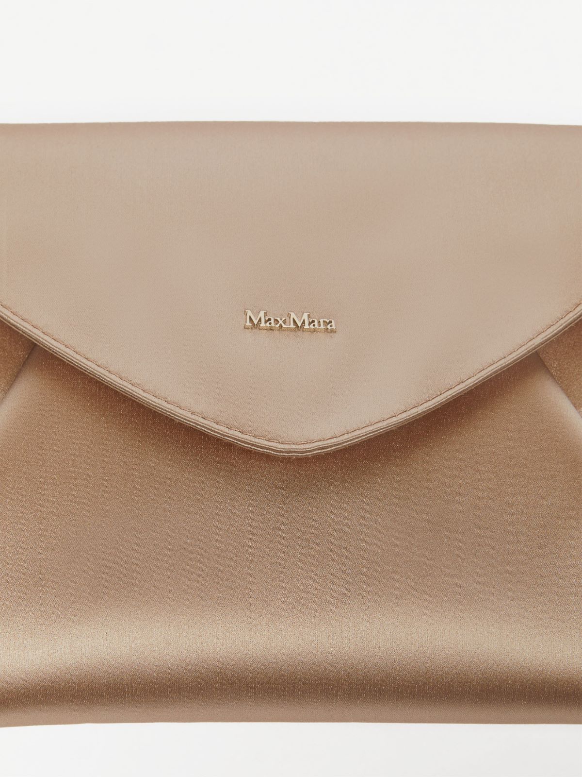 Max Mara Viscose And Silk Satin Clutch Bag In Nude
