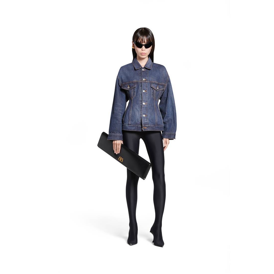 Balenciaga Collared Button-up Denim Jacket In Blue