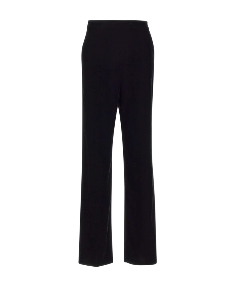 Etro Mid-rise Velvet Straight-leg Pants In Black