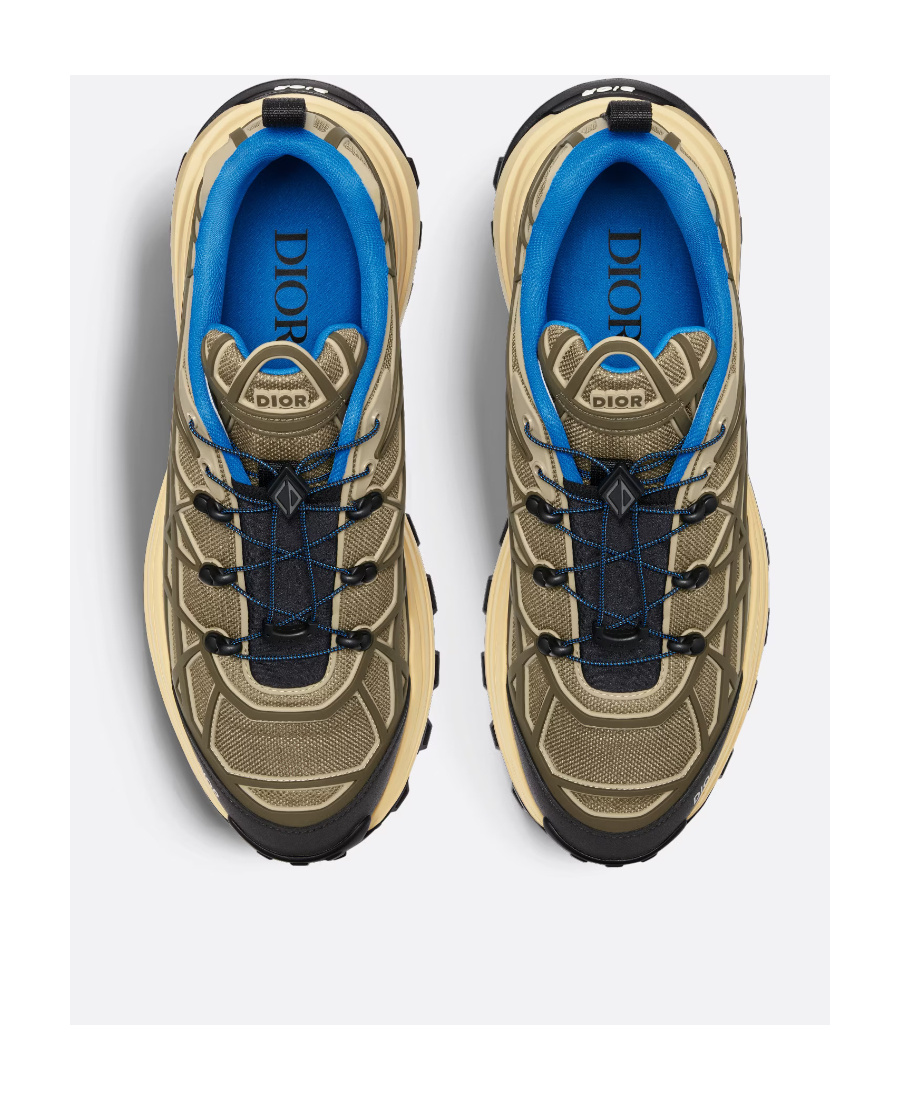 Dior B31 Runner Sneaker Brown Technical Mesh And Khaki In Multi
