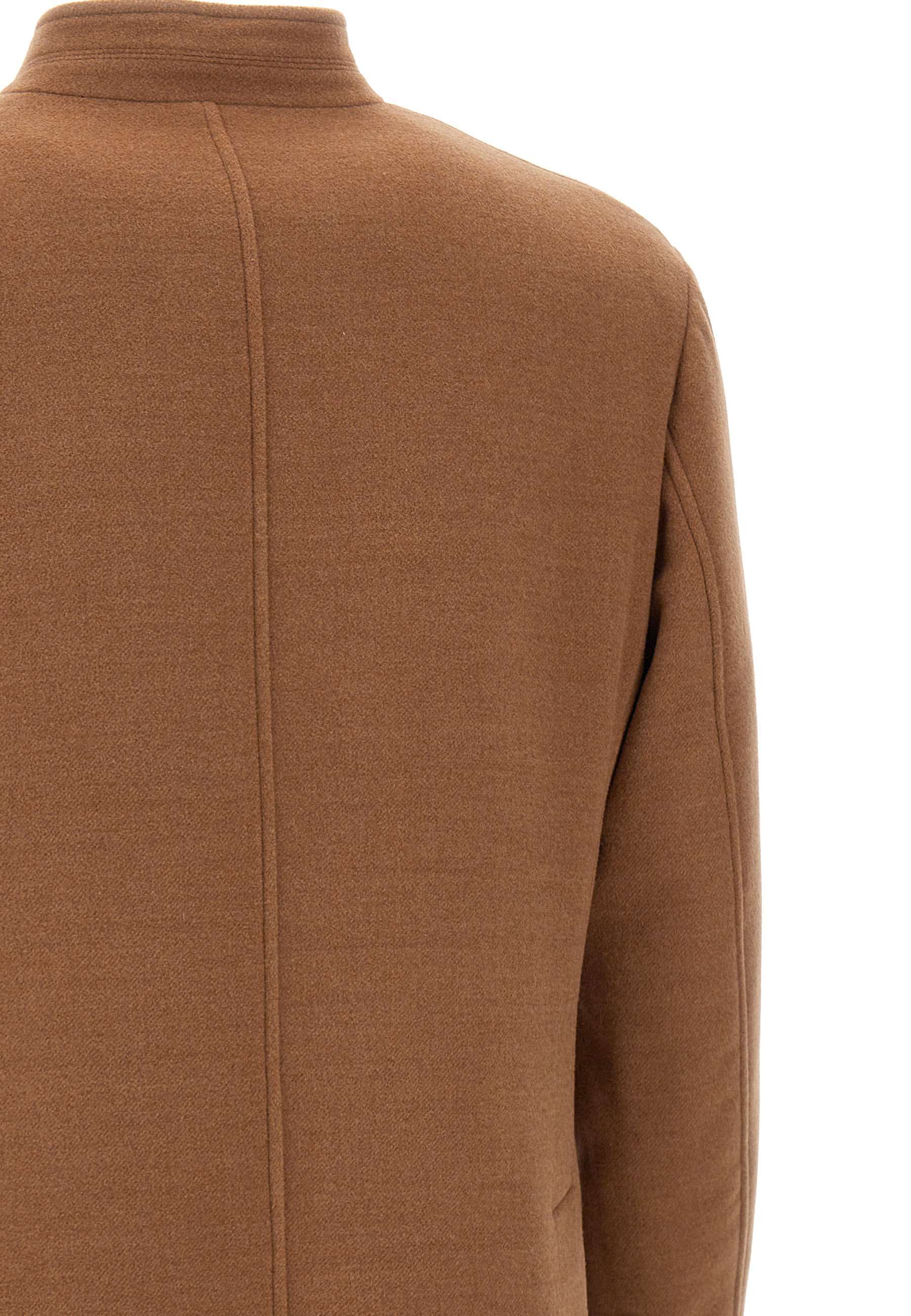 Eleventy Button-front Casual Jacket In Brown