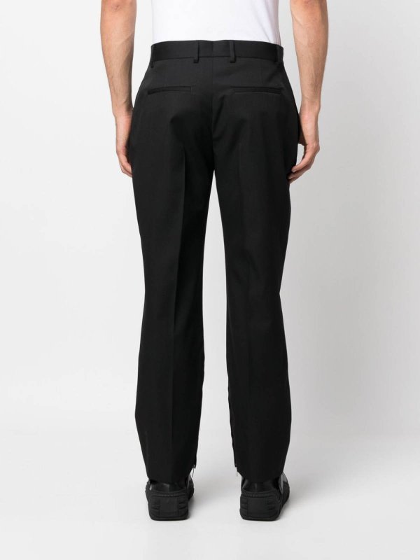 Off-white High-waisted Straight-leg Cropped Trousers In Black