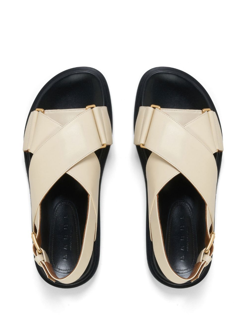 Shop Marni White Leather Fussbett In Black