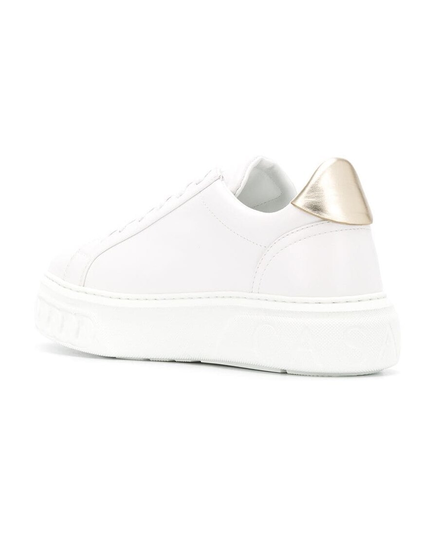 Casadei Chunky Sole Leather Sneakers In White