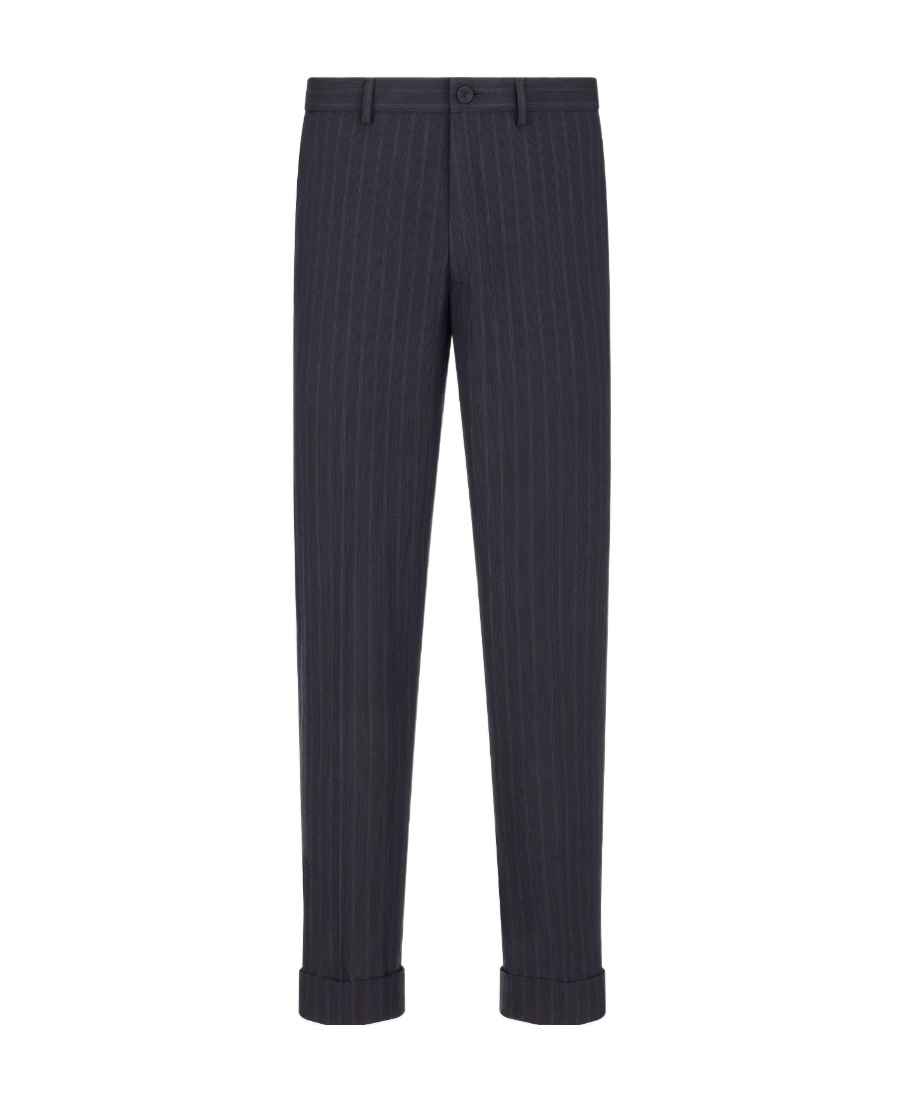 Dior Frilly Striped Casual Pants In Black
