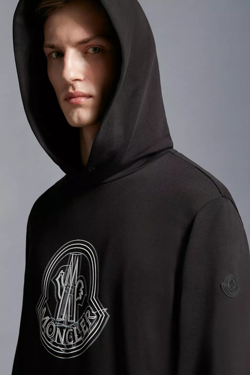 Moncler Hooded Sweater Kangaroo Pocket In Black