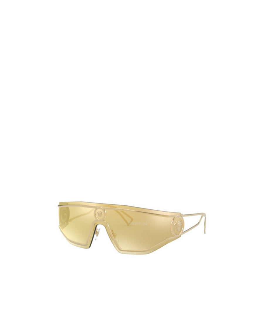 Versace Men's Medusa Metal Shield Sunglasses In Nude