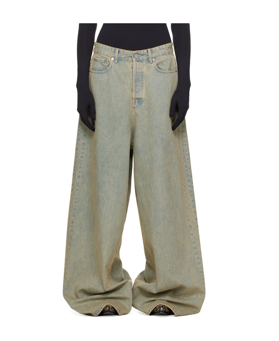 Vetements Faded Wide-leg Jeans In Gray
