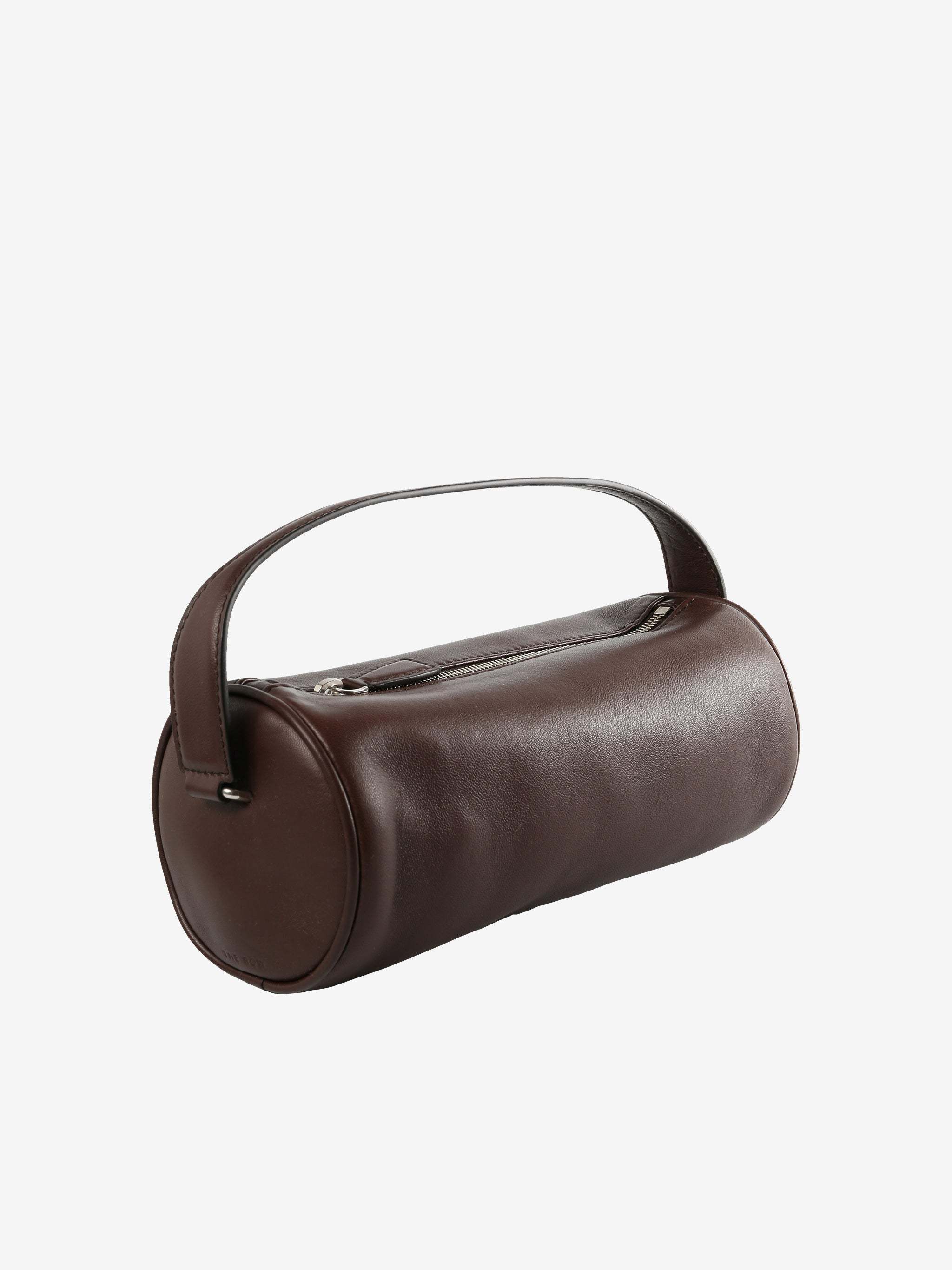 The Row Leather Clutch Bag In Brown
