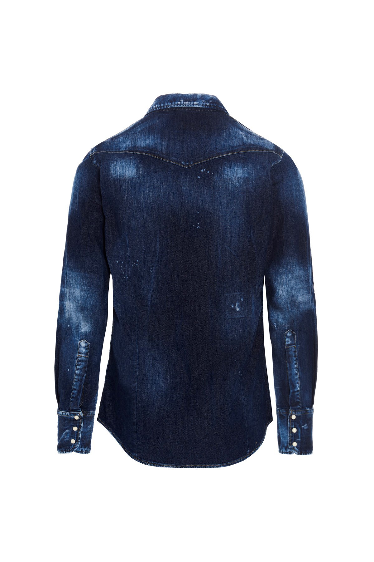 Dsquared2 Stonewashed Denim Shirt In Blue