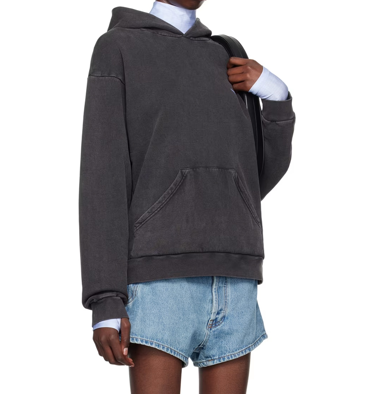 Coperni Washed Logo Hooded Hooded Hoodie In Black