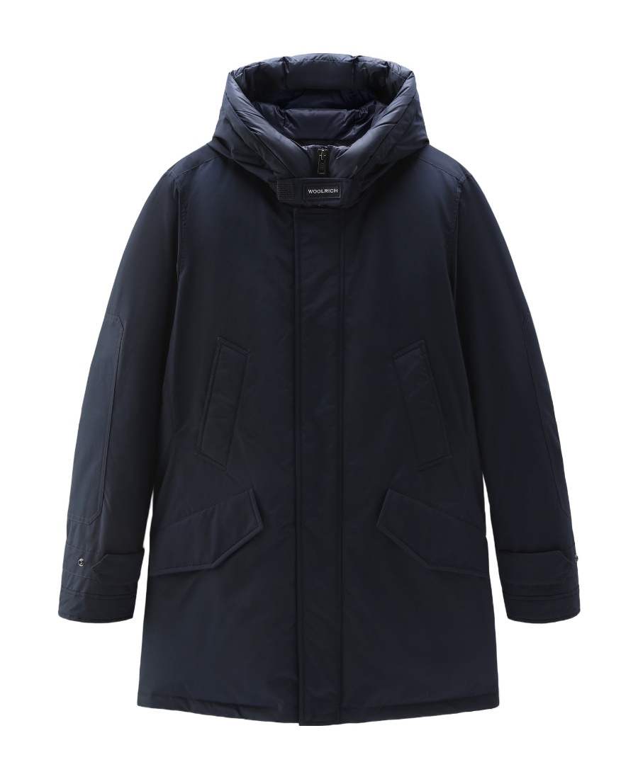Woolrich Padded Zip-up Hooded Coat In Black