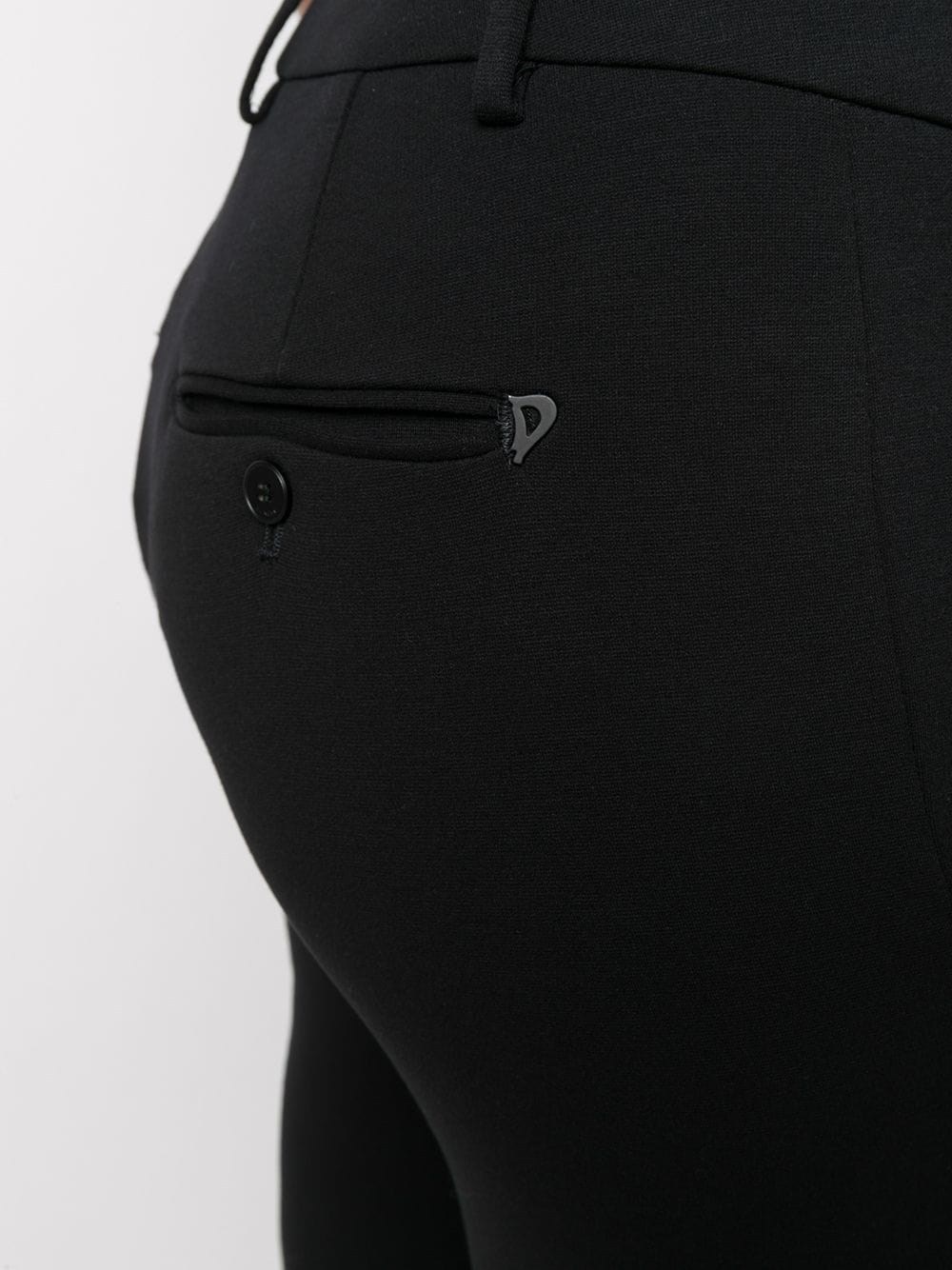 Dondup Contrast Four-pocket Slim Trousers In Black