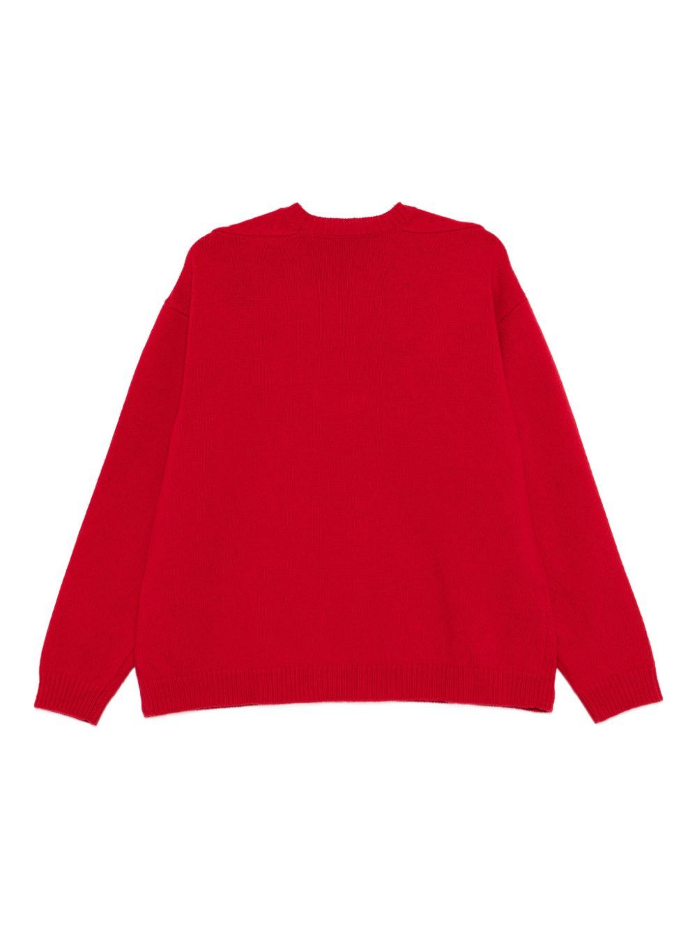 Studio Nicholson Wool Crewneck Sweater With Ribbed Cuffs And Hem In Red