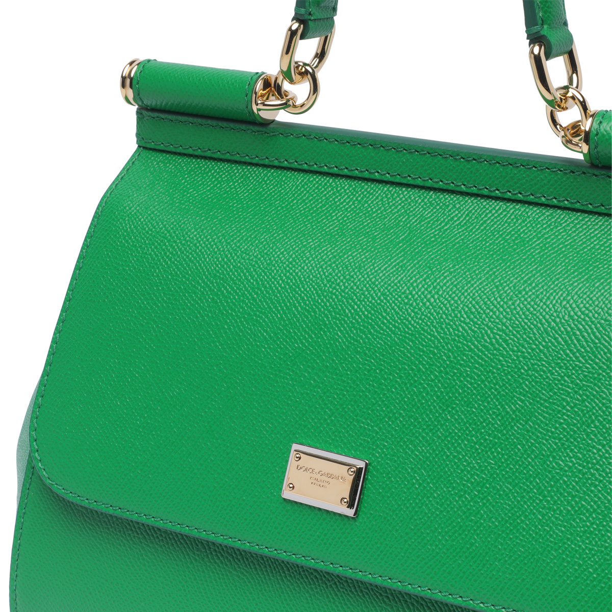 Dolce & Gabbana Small Dauphine Calfskin Sicily Bag In Green