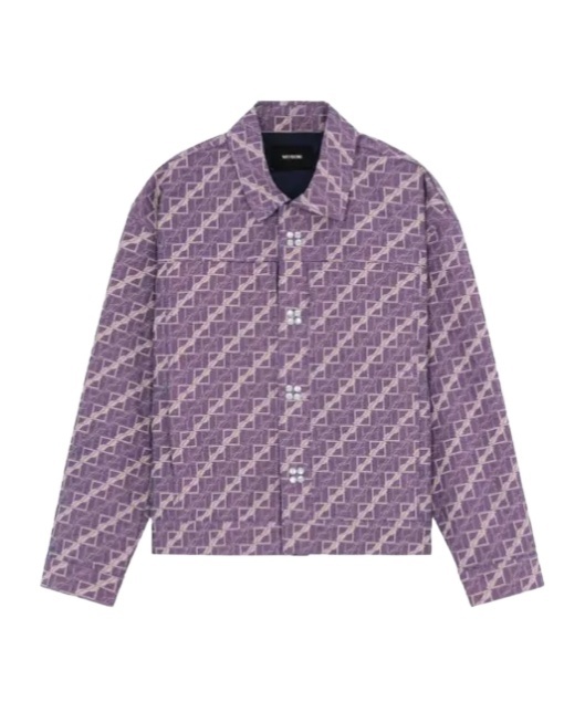 We11 Done Long-sleeved Denim Coat In Purple