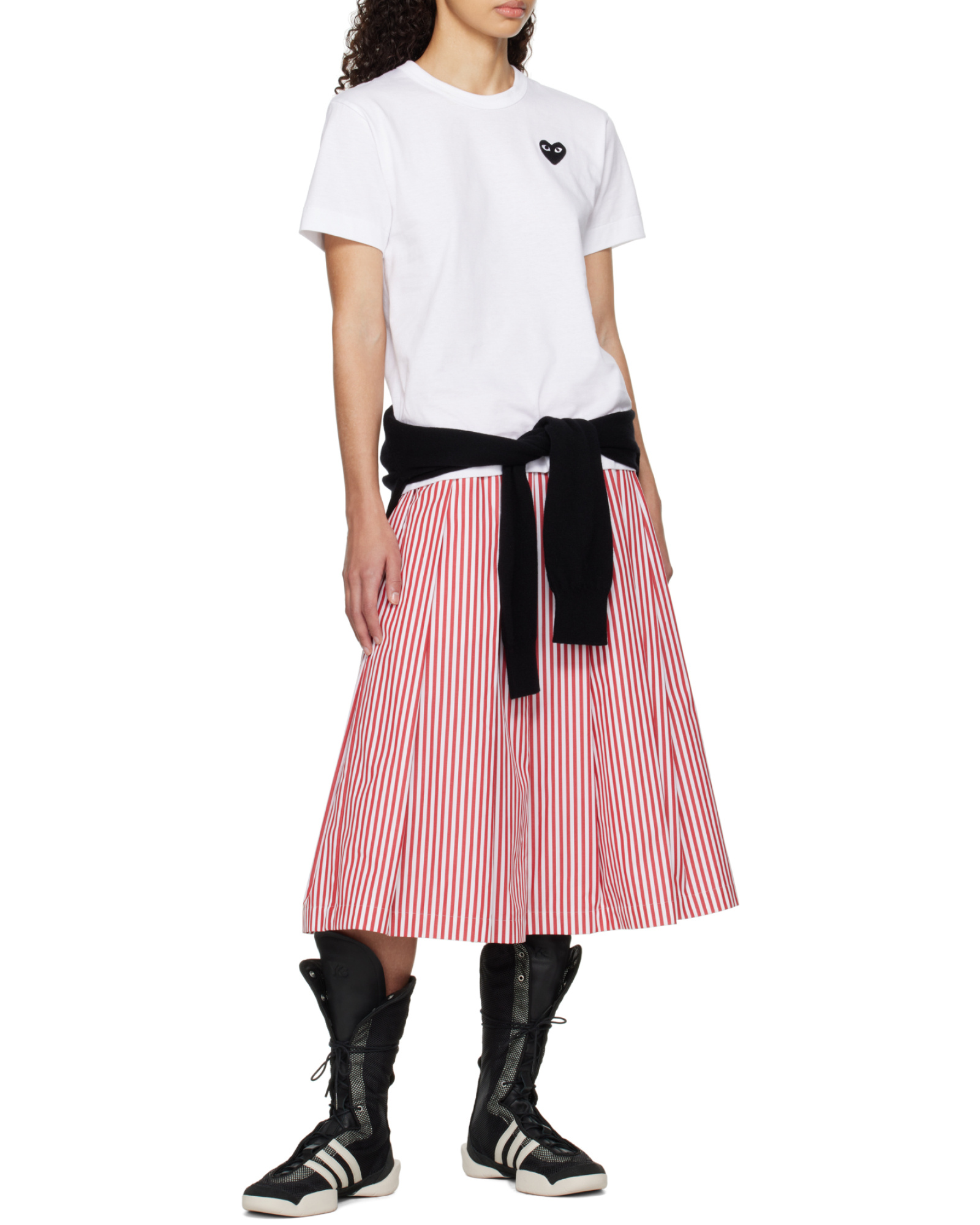 Comme Des Garçons Play Heart Logo T-shirt In White