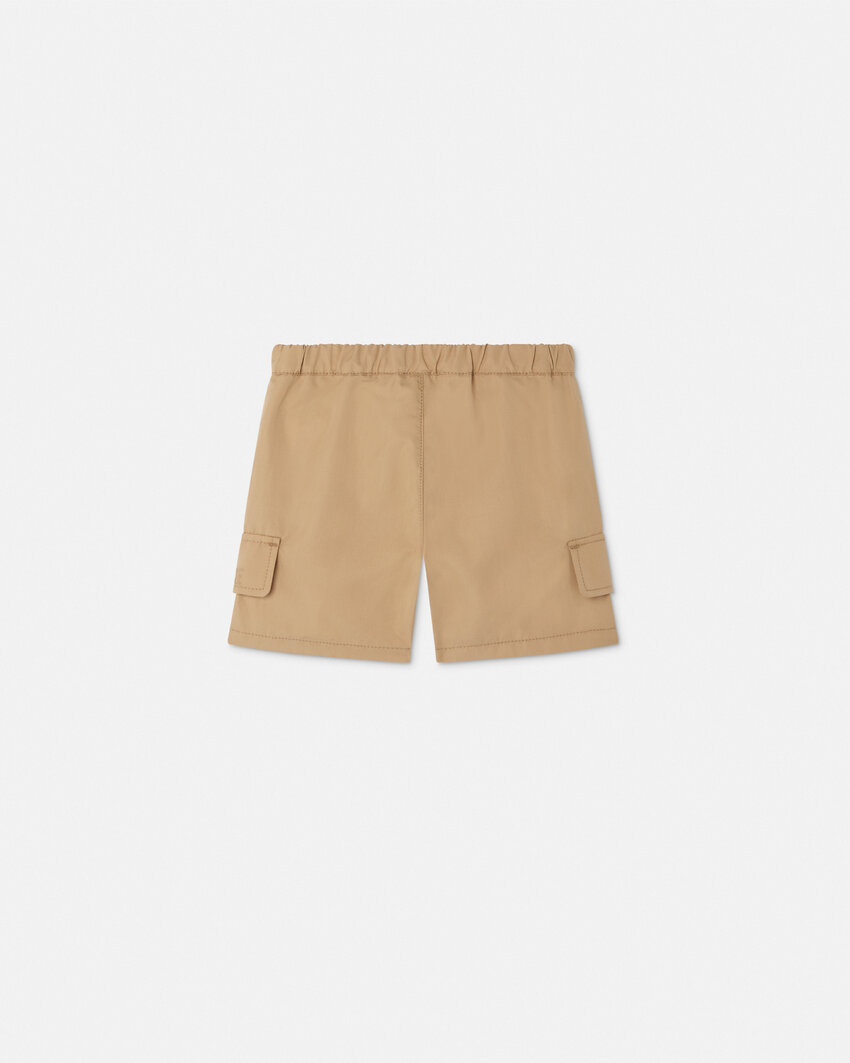 Versace Kids Logo Shorts In Brown