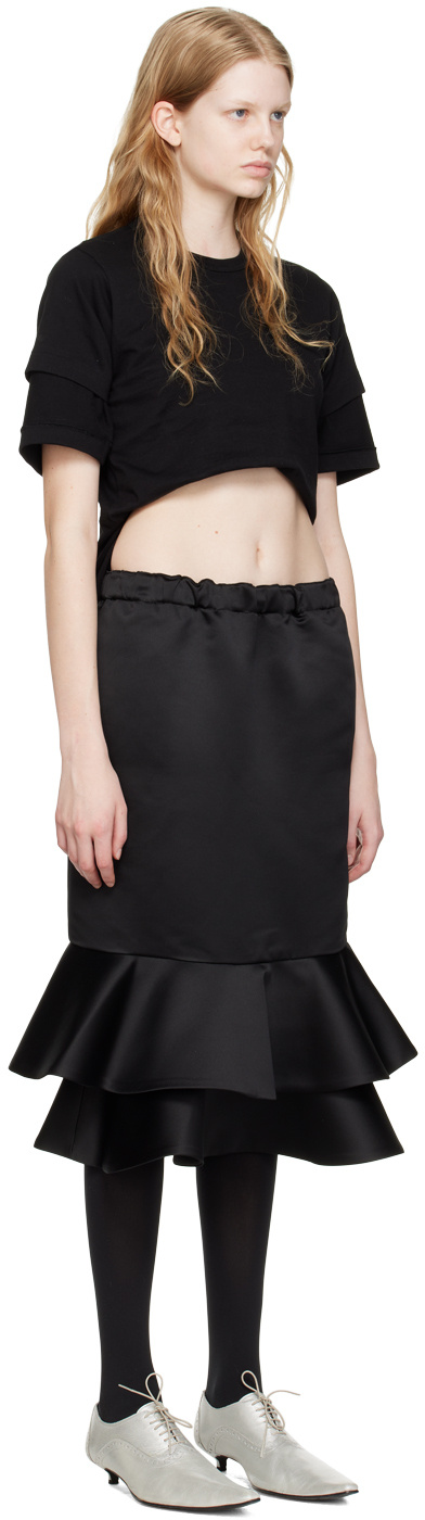 COMME DES GARÇONS OPEN-NECKED BLACK SHIRT